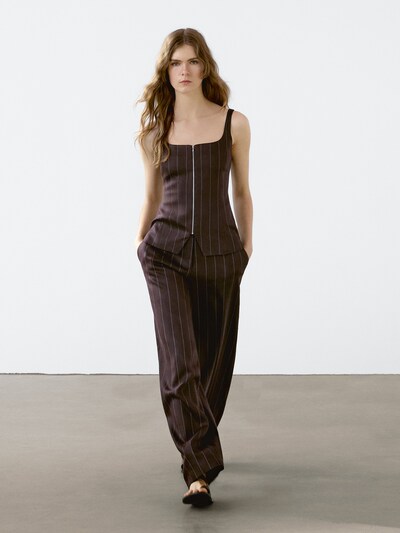 Massimo Dutti Брюки прямого кроя в полоску