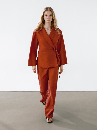 Massimo Dutti Льняные брюки с вытачками