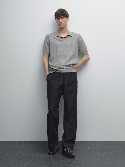 Massimo Dutti Полосатая трикотажная рубашка поло из льна купить с доставкой.