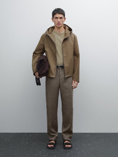 Massimo Dutti Брюки в полоску из 100% льна