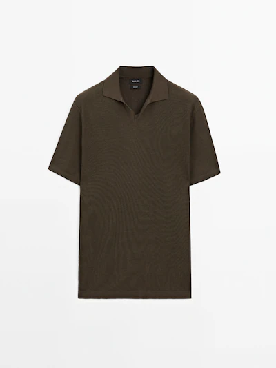 Massimo Dutti Рубашка поло из мерсеризованного хлопка с коротким рукавом купить с доставкой.