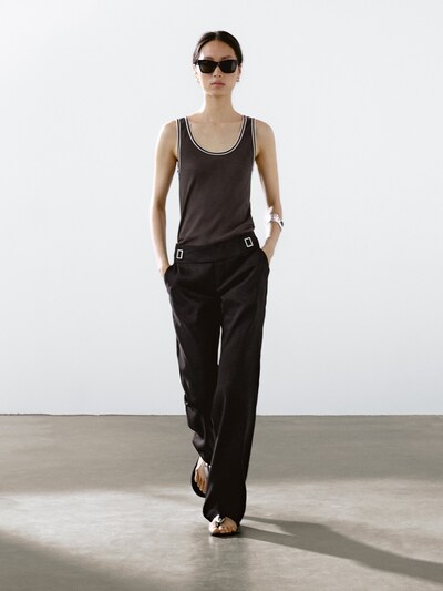 Massimo Dutti Топ в рубчик из 100% хлопка