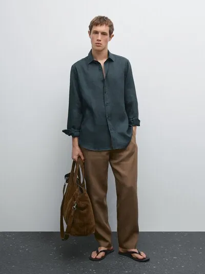 Рубашка SLIM FIT из 100% льна