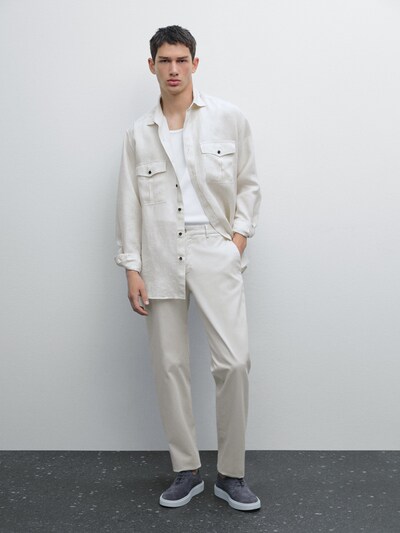 Брюки из хлопкового смесового slim fit