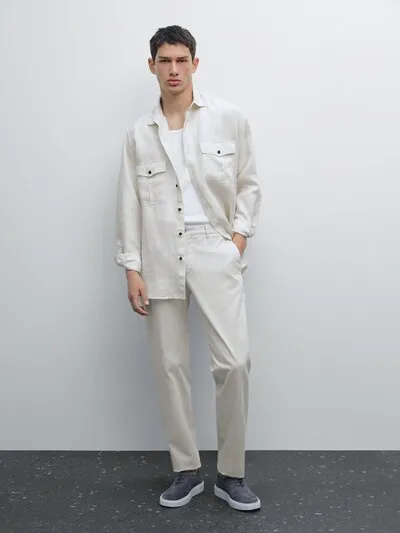 Брюки из хлопкового смесового SLIM FIT