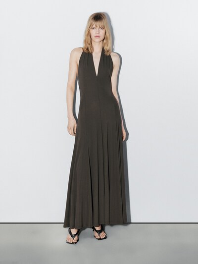 Massimo Dutti Длинное платье с открытыми плечами - STUDIO купить с доставкой.