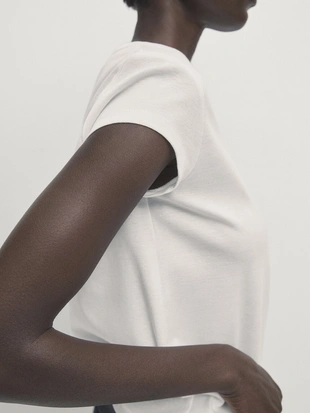 Футболка из мерсеризованного хлопка с коротким рукавом- Заказать в России