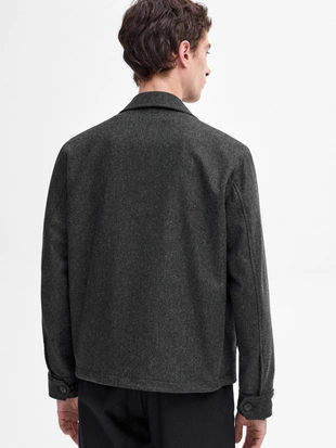 Жакет из полушерстяной ткани в елочку- Заказать в России