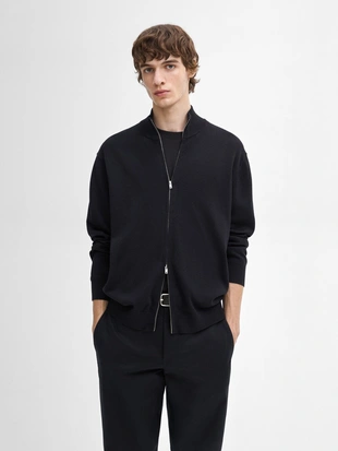 Вязаный кардиган на молнии из хлопка- Заказать в России