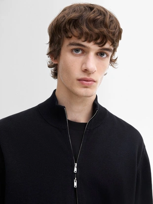 Вязаный кардиган на молнии из хлопка- Заказать в России