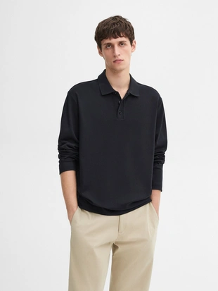 Хлопчатобумажный трикотажный джемпер поло- Заказать в России