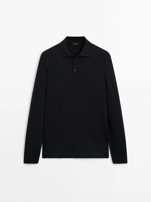 Хлопчатобумажный трикотажный джемпер поло- Заказать в России