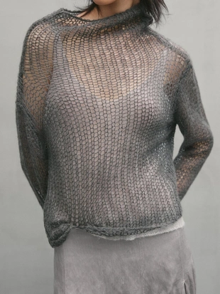 Ажурный вязаный джемпер - студия- Заказать в России