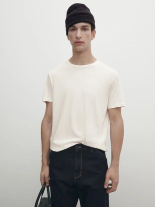 Футболка из мерсеризованного хлопка с коротким рукавом- Заказать в России