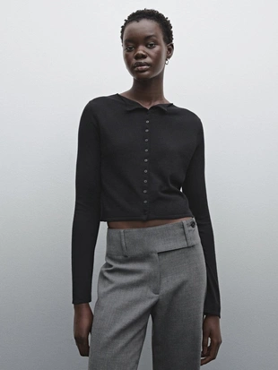 Купить Massimo Dutti Короткий кардиган из смеси шерсти