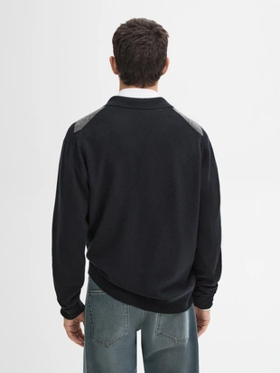 Вязаный кардиган ромбической вязки из 100% шерсти- Заказать в России