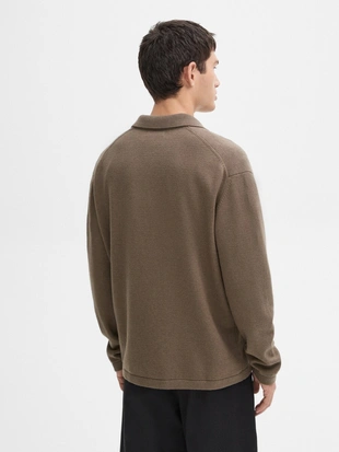 Вязаный кардиган с лацканами из смеси шерсти- Заказать в России