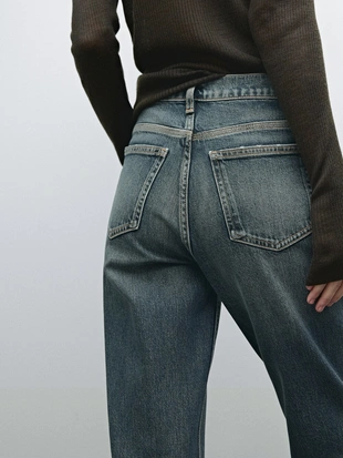 Джинсовые сапоги с высокой посадкой из хлопчатобумажной смеси- Заказать в России