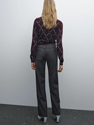 Кардиган ромбовидной вязки из смеси шерсти- Заказать в России