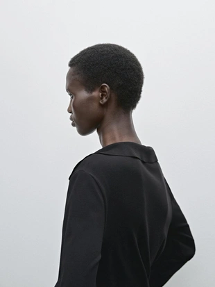 Купить Massimo Dutti Воротник джемпера выполнен из смеси шерсти