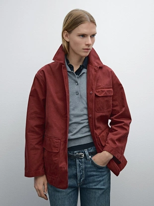 Отделанные плиткой карманы пиджака из хлопка- Заказать в России