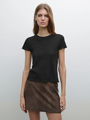 Ажурная хлопковая футболка POINTELLE- Заказать в России