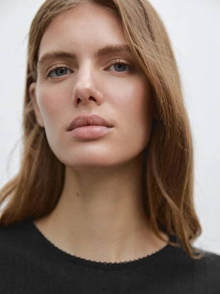 Ажурная хлопковая футболка POINTELLE- Заказать в России