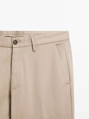 Брюки зауженного кроя из хлопчатобумажной смеси- Заказать в России