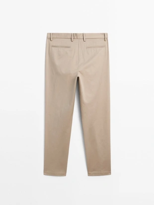 Брюки зауженного кроя из хлопчатобумажной смеси- Заказать в России