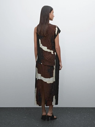 Юбка миди с принтом и ткаными деталями- Заказать в России