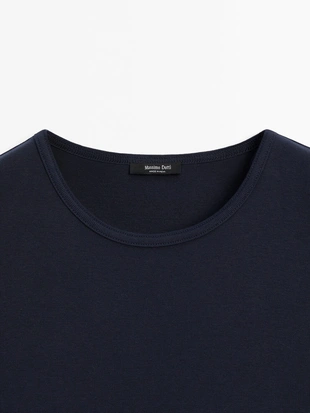 Футболка из 100% хлопка с закругленным низом- Заказать в России