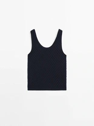 Топ на трикотажных бретелях с ромбовидным вырезом- Заказать в России