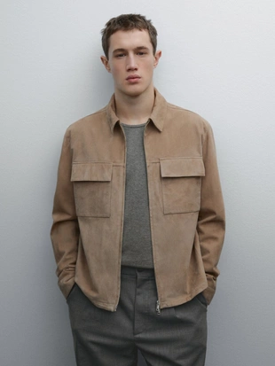 Короткая замшевая куртка- Заказать в России