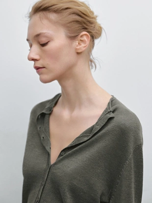 Легкий кардиган из вязаного льна 100%- Заказать в России