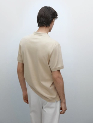 OCHRE|0708/241 - Massimo Dutti Кофта-поло из хлопкового вязаного полотна с короткими рукавами