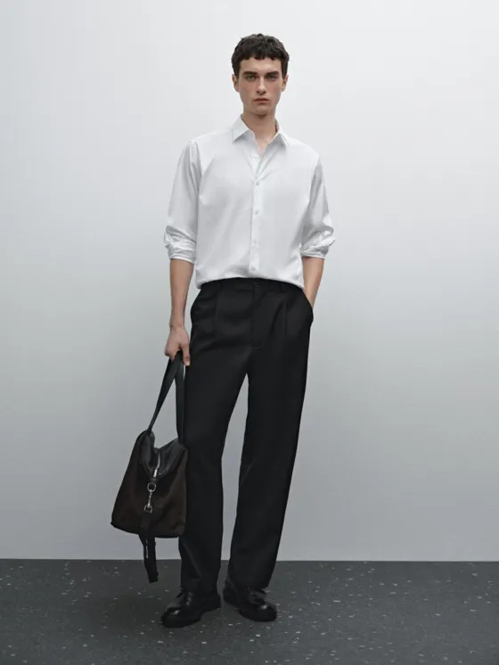 Рубашка slim fit из стрейч-хлопка 100%