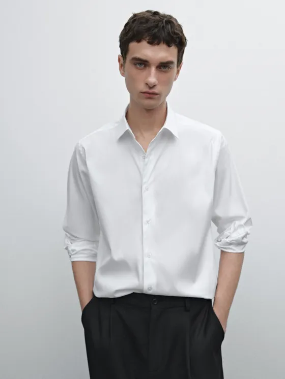 Рубашка slim fit из стрейч-хлопка 100%
