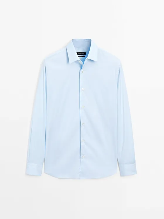 Рубашка slim fit из стрейч-хлопка 100%