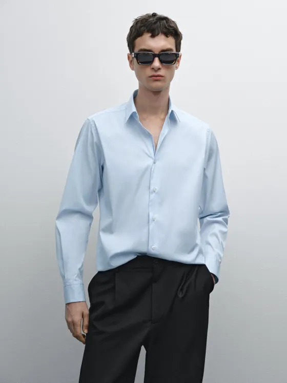 Рубашка slim fit из стрейч-хлопка 100%