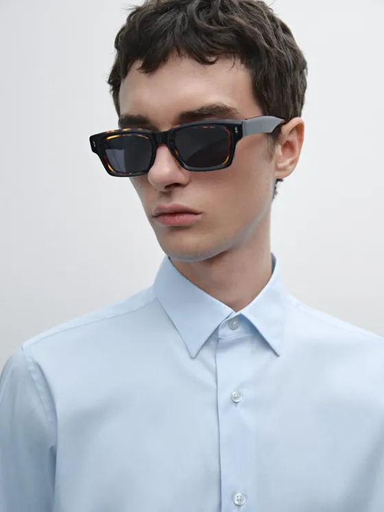 Рубашка slim fit из стрейч-хлопка 100%