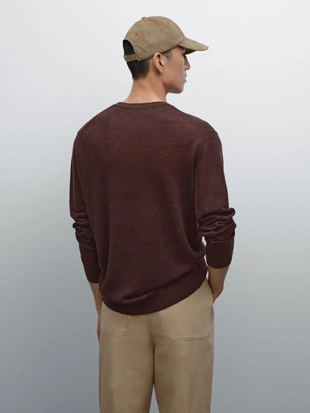 Легкий вязаный джемпер из 100% льна- Заказать в России