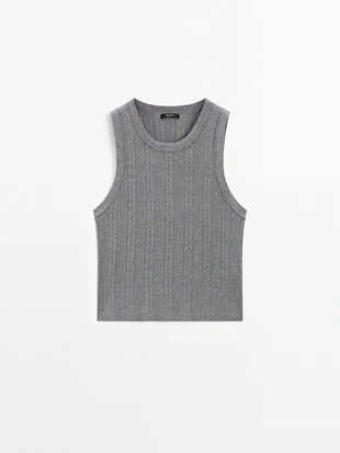 Топ с круглым вырезом и остроконечной отделкой- Заказать в России