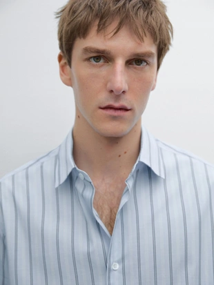 Рубашка в полоску обычного кроя из 100% хлопка- Заказать в России