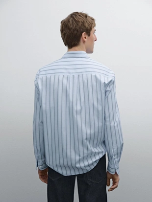 Рубашка в полоску обычного кроя из 100% хлопка- Заказать в России