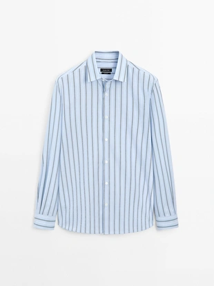 Рубашка в полоску обычного кроя из 100% хлопка- Заказать в России