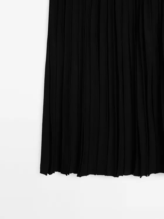 Прозрачная плиссированная юбка миди