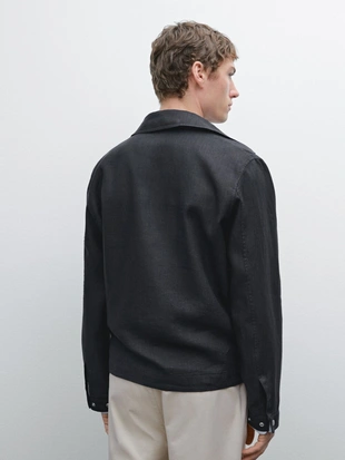 Куртка на молнии из 100% льна- Заказать в России