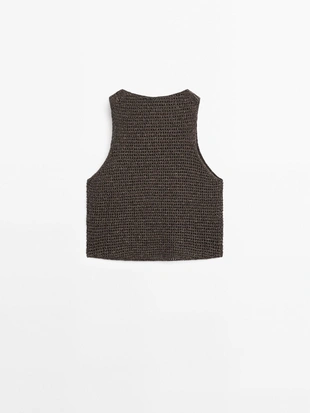 Ажурный трикотажный топ из хлопчатобумажной смеси- Заказать в России