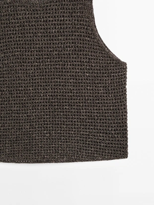 Ажурный трикотажный топ из хлопчатобумажной смеси- Заказать в России