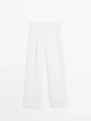 Струящиеся брюки прямого кроя с вытачками - лимитированная серия- Заказать в России